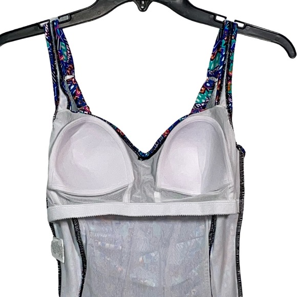 Swim SolutionsTummy-Control Shirred One-Piece Swimsuit, blue 8 - Picture 11 of 13